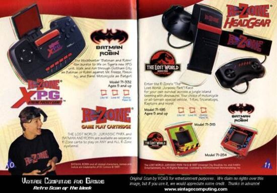 R-ZONE是一款模仿任天堂Virtual Boy概念的廉价“头戴式3D”游戏机。该产品上市之初定价为60美元，只有Virtual Boy的1/3，同时它还是老虎电子首款可更换游戏的掌机，有不少人认为这款产品才算是老虎电子在游戏领域的第一次原创。